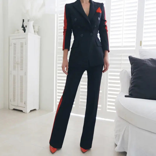 Women’s black business suit (including jacket and pants), perfect for business, conferences and formal events